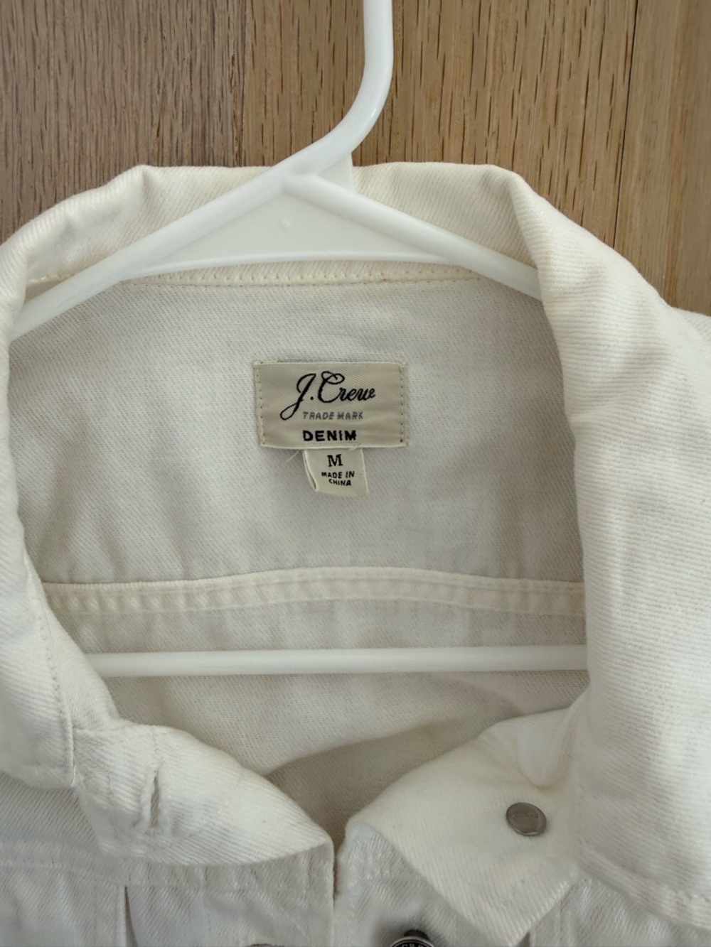J. Crew White Denim Jacket - Button Front - Picture 2 of 4